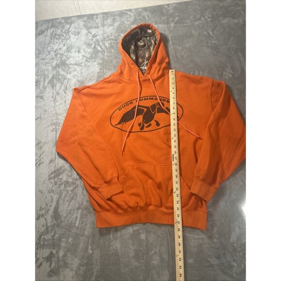 Duck Commander Orange Camo Lined Pullover Hoodie With Replacement String - Picture 7 of 13